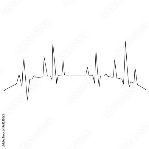 Abstract representation of a heartbeat line, symbolizing health and medical care, in a clean and minimalist style
