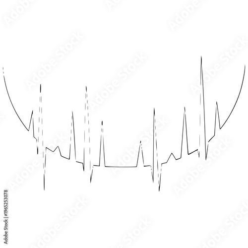 Abstract electrocardiogram line graph illustrating a heartbeat rhythm, representing health and medical monitoring with its iconic waveform