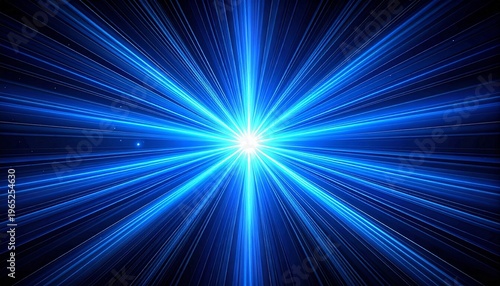 Blue Light Burst Abstract Illustration for Science Technology and Spirituality Themes.
