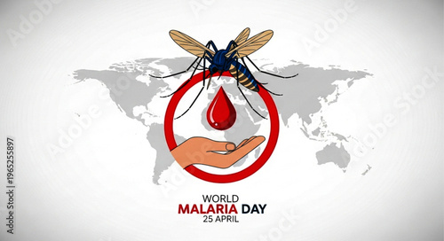 World Malaria Day Global Health Awareness Vector Illustration