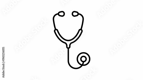 Stethoscope Vector Icon | Black Line Medical Illustration | Healthcare Symbol Graphic Design | Doctor Diagnostic Tool Vector Artwork | Medicine Equipment Outline Vector Drawing
