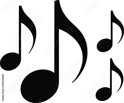 Music notes icons with eighth note and sixteenth notes