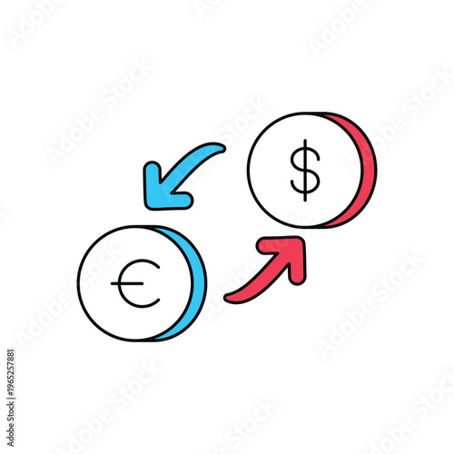 Currency Exchange icon clean and modern vector illustration