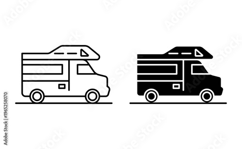 Campervan icon graphic vector. icon collection