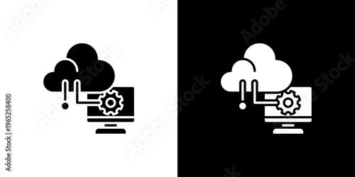 Cloud Computing Icon Sheet Black And White