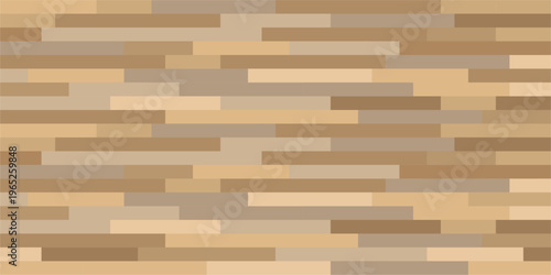 Minimalist Illustration wood parquet floor pattern with natural brown tones. Perfect wooden flooring texture background for interior design, architecture, and 3D rendering projects.