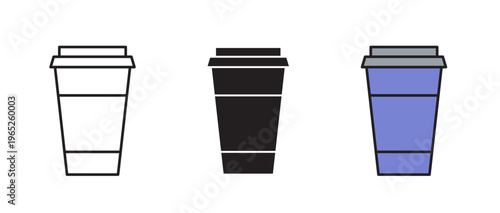 Disposable coffee cup icon graphic vector. icon collection