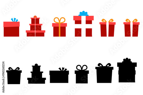 Gift box icon vector illustration. gift boxes silhouette.  gift box birthday celebration special give. Valentine gift. Editable stroke.