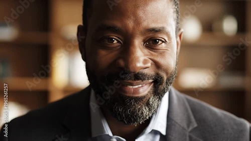 Portrait of a Smiling Black Man in a Suit
