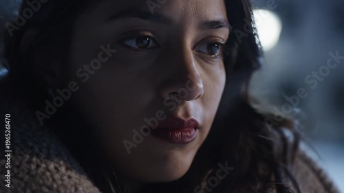 Sad Woman Looking Out a Window in the Rain