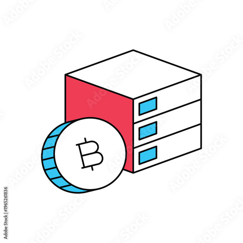 Bitcoin Storage icon clean and modern vector illustration
