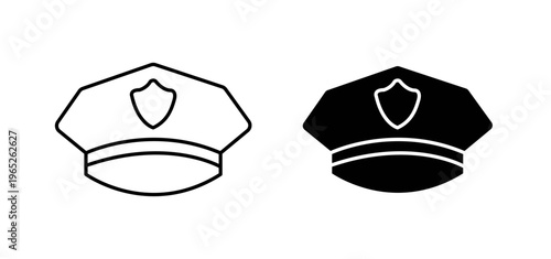 Police officer cap icon graphic vector. icon collection