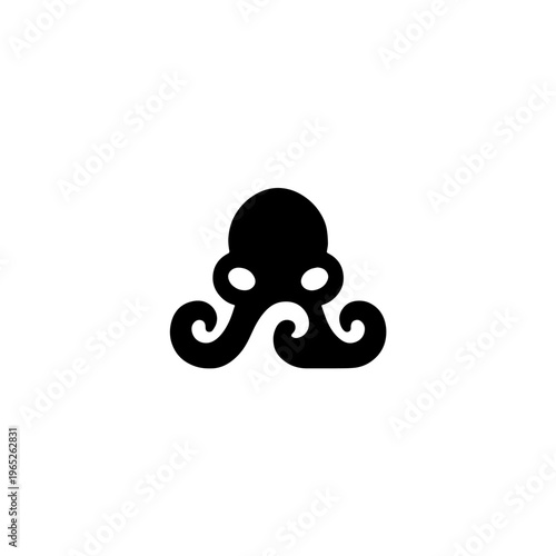 Minimalist Octopus Logo Design Silhouette Kraken Vector Symbol for Creative Brand Identity