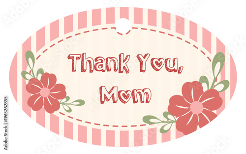 Vintage oval Mother s Day tag