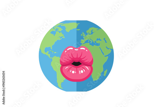 Globe with pink lips