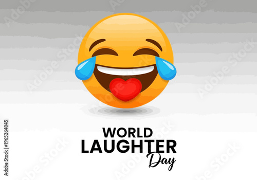 World laughter day emoji with laughing face