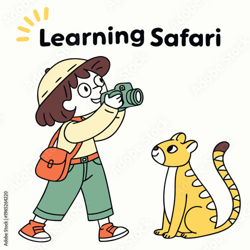 Learning Safari: Child Photographer & Cartoon Tiger