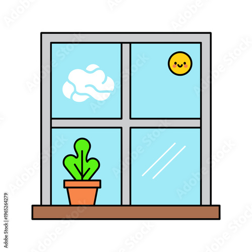 Potted plant on a windowsill indoors.