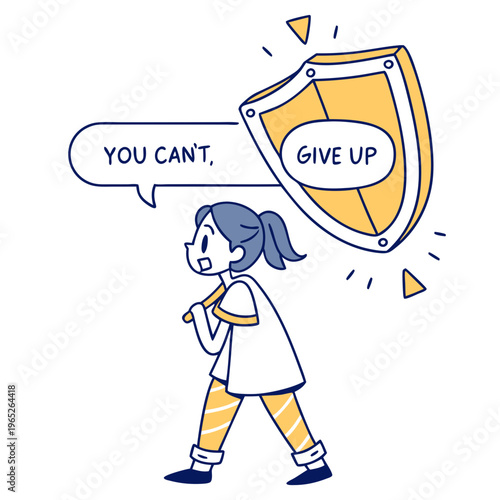 Girl Shielding Against Negative Words: Perseverance