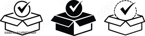 A set of boxes with  check marks inside. This symbol often represents tasks that are completed or approved. It has a clean and modern look, ideal for various contexts