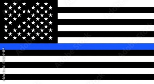 Memorial day tribute thin blue line american flag symbolizing police and military sacrifice
