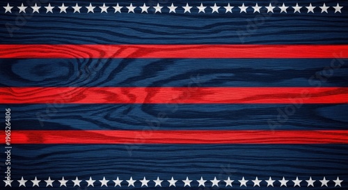 Memorial day tribute patriotic american flag design on wooden background