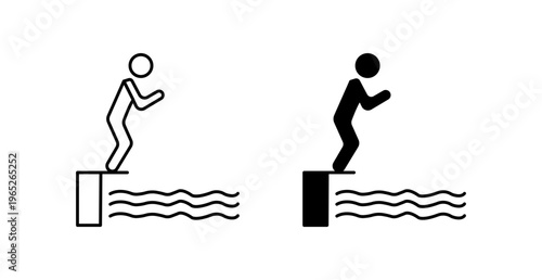 swimmer jumping icon graphic vector. icon collection