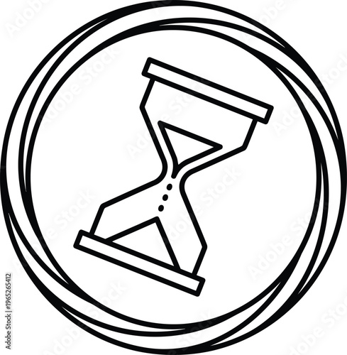 Minimalist Hourglass in a Global Circle
Time is Running Out" Ecological Warning