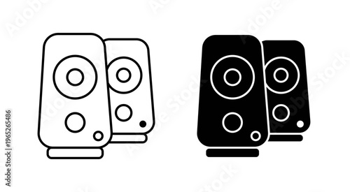 Two Stereo Speakers icon graphic vector. icon collection