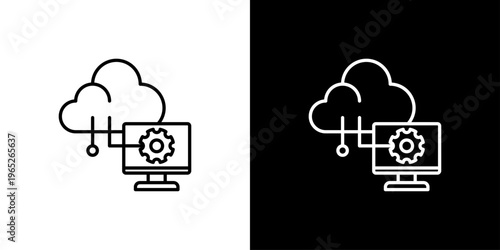 Cloud Computing Icon Sheet Black And White