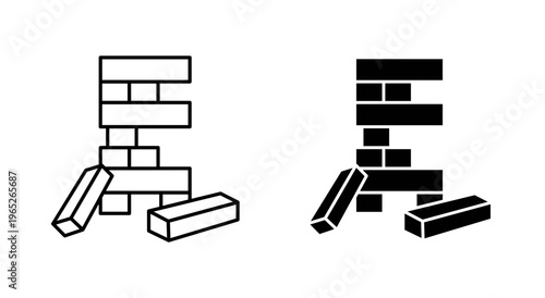 Wooden block icon graphic vector. icon collection