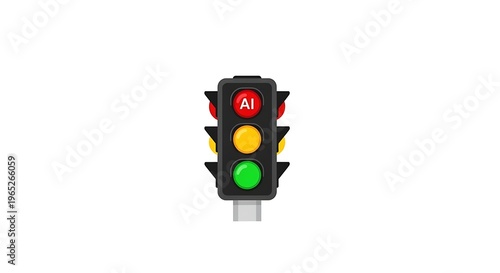 Traffic light with red yellow and green lights