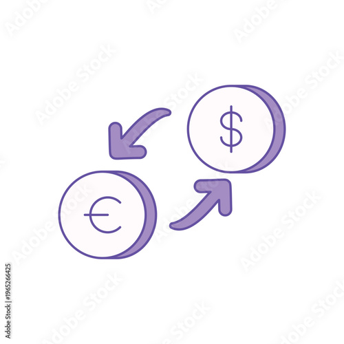 Currency Exchange icon clean and modern vector illustration