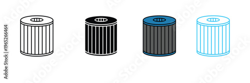 Car Air Filter Icon for Automotive Maintenance, Industrial Ventilation, and Engine Parts Symbol. Symbol Vector Illustration.