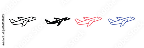 Airplane Icon for Aviation Travel, Flight Navigation, and Air Transportation Symbol. Symbol Vector Illustration.