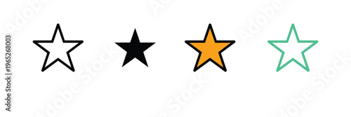 Classic Star Icon for Rating, Achievement Award, and Favorite Quality Symbol. Symbol Vector Illustration.