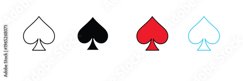 Playing Card Spades Suit Icon for Gambling, Casino Games, and Poker Entertainment. Symbol Vector Illustration.
