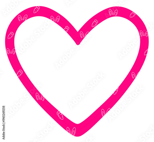 Pink Heart Outline Frame