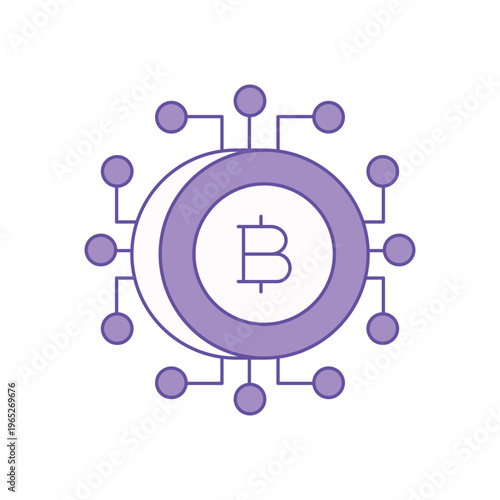Bitcoin Networka icon clean and modern vector illustration