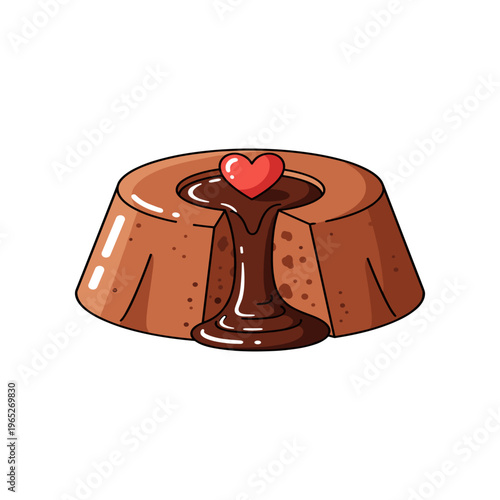 Chocolate Pudding Dessert with Heart.