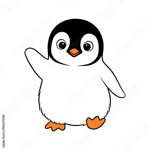 Cute Cartoon Penguin Character Design 1.