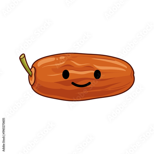 Smiling Cartoon Sweet Potato Character Face.