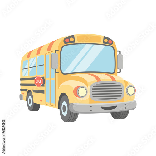 Yellow School Bus Front View 1.