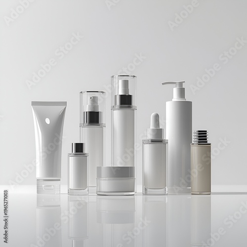 set of cosmetic bottles