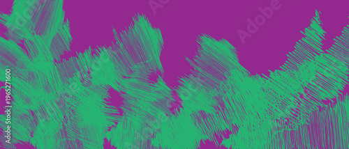 Abstract Green Brush Stroke on Purple Grunge Background