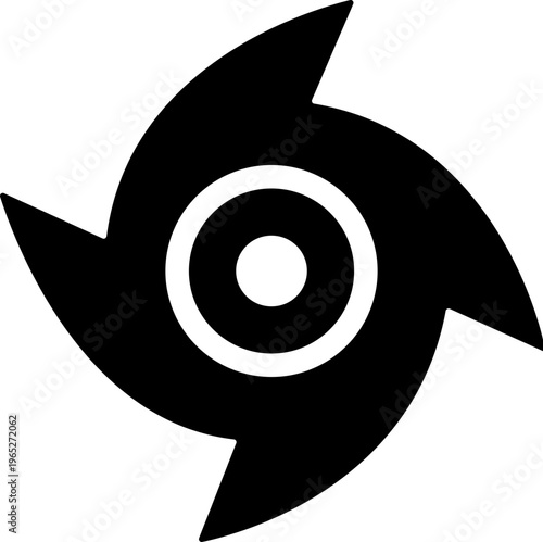 Hurricane cyclone icon in flat style featuring storm, typhoon, tornado, whirlwind, vortex and weather synonym elements for disaster alert, climate design and warning graphics