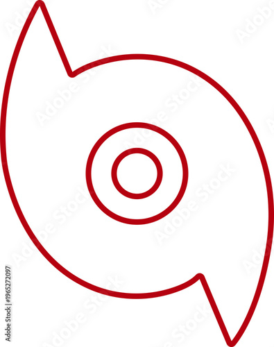 Hurricane cyclone icon in line style featuring storm, typhoon, tornado, whirlwind, vortex and weather synonym elements for disaster alert, climate design and warning graphics
