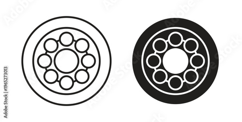 Car bearing icon line style collection. Simple black solid icons
