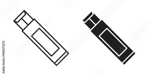 Chew gum icon line style collection. Simple black solid icons