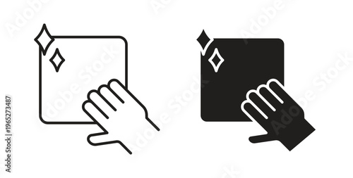 Clean icon line style collection. Simple black solid icons